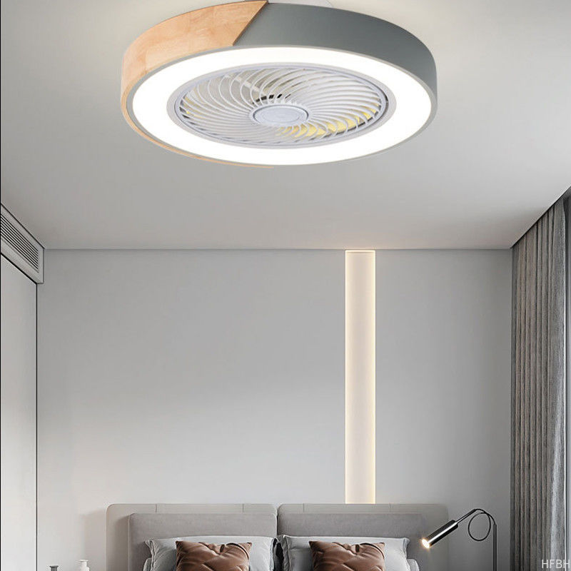 Residential Dimmable Light Ventilador De Teto Decorative Remote Control Acrylic Modern Led Wood Ceiling Fan