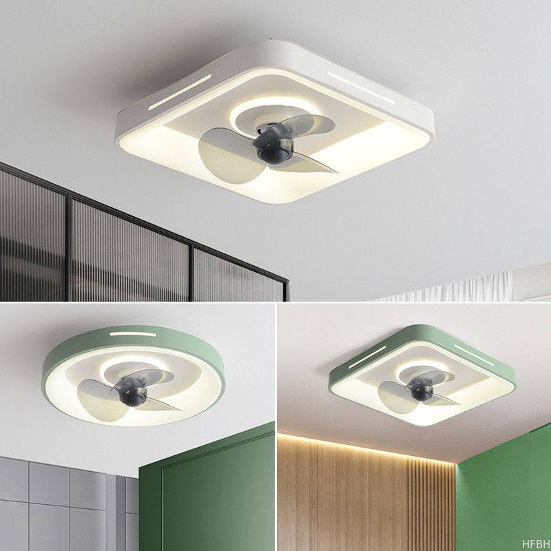 Nordic Simple Smart LED Ceiling Fan Ultra-Thin Modern Design for Bedroom Dining Room Remote Control Iron for Home Use