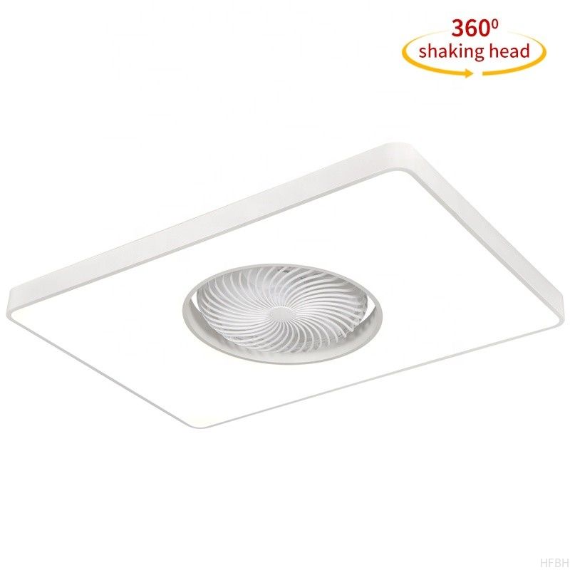 90cm Rectangle Modern LED Ceiling Fan Remote Control Bladeless Flush Mount for Living Room Bedroom Children's Invisible