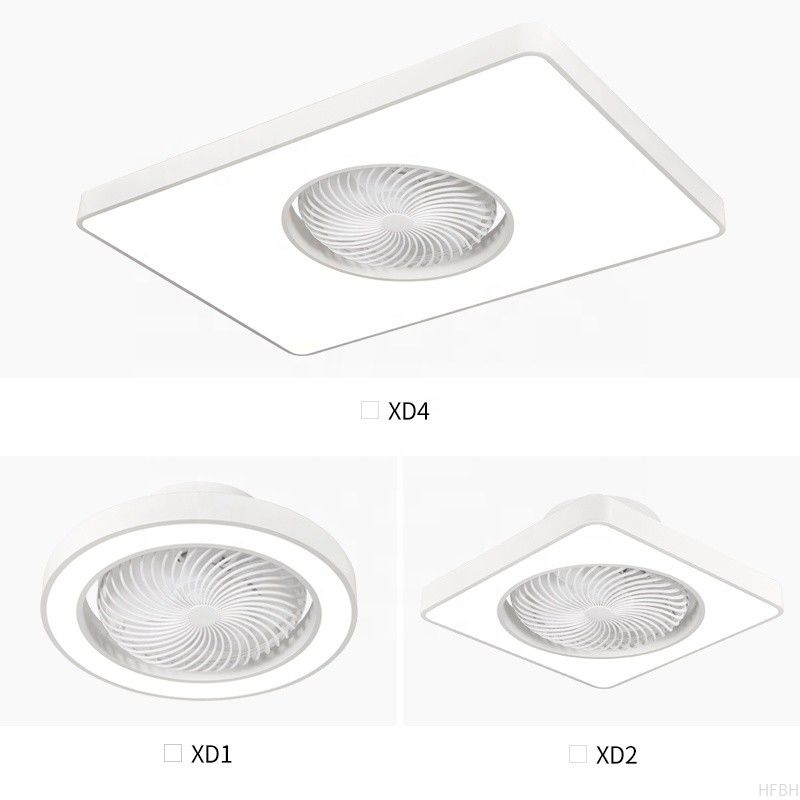 90cm Rectangle Modern LED Ceiling Fan Remote Control Bladeless Flush Mount for Living Room Bedroom Children's Invisible