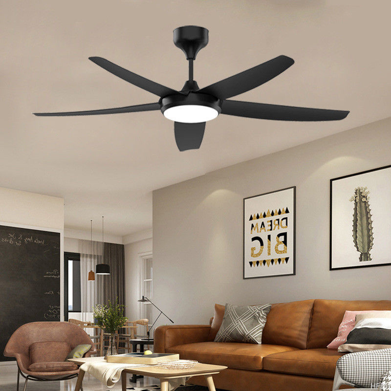 American LED Light Hanging Fan Lamp Simple Chandelier Living Room New Inverter Technology Modern Design Home Restaurant Plastic