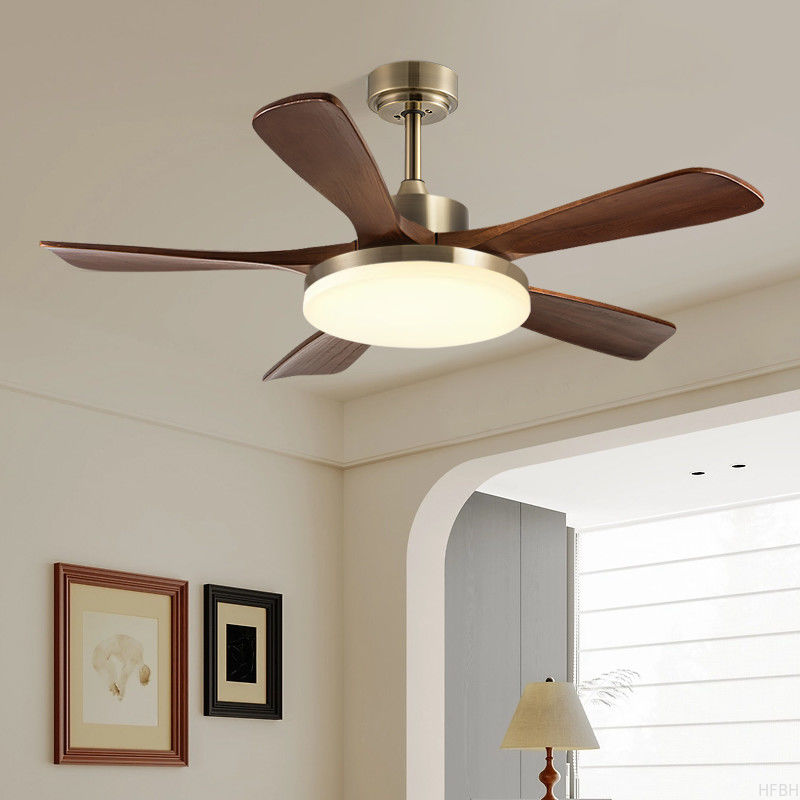 Best Selling 56-Inch Modern Ceiling Fan with Light 5 Blades Black/White for Living Room Remote Control Iron Body DC Motor