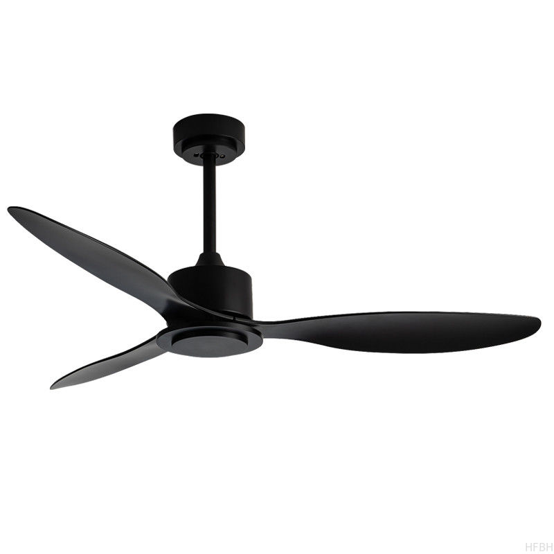 Moderner 42-Zoll-ABS-Deckenventilator mit schwarzen Holz blättern und weißer Motor fernbedienung ohne Lampe Wechselstrom motor