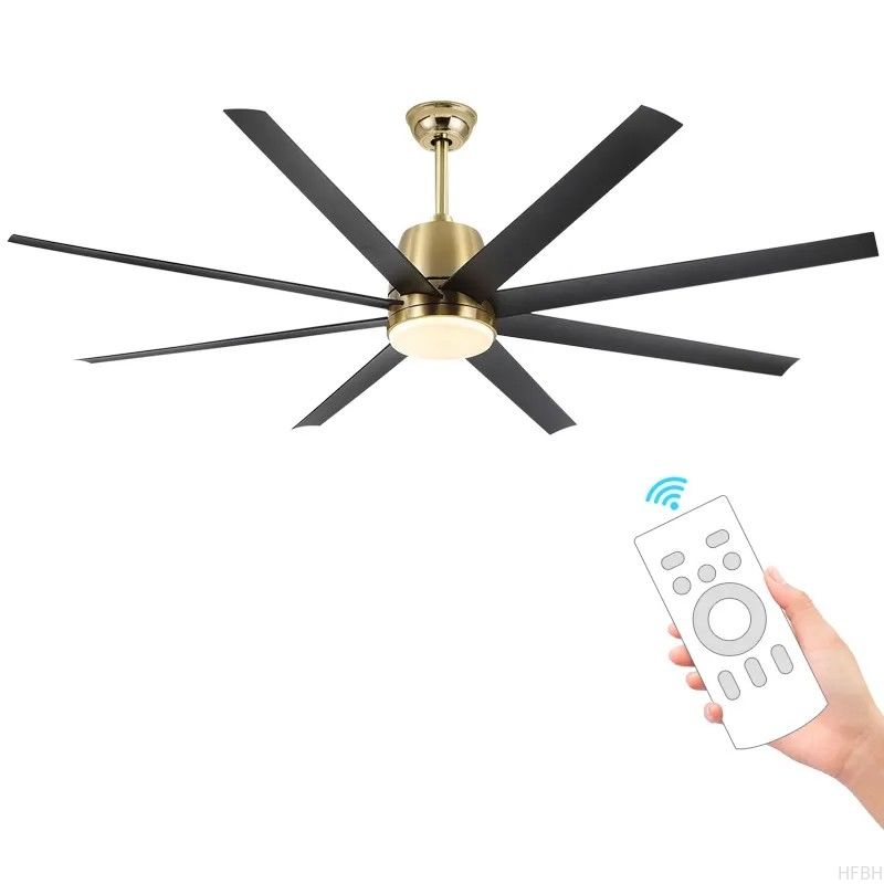 HFBH Model 922 72 Inches Black White Modern Fan Light Ceiling Fan with Light