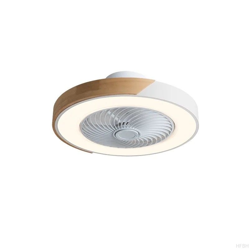HFBH 20-Inch Low Profile Ceiling Fan with ABS Remote Control Small Bedroom Three-Light (Black White Grey) Light Color Options