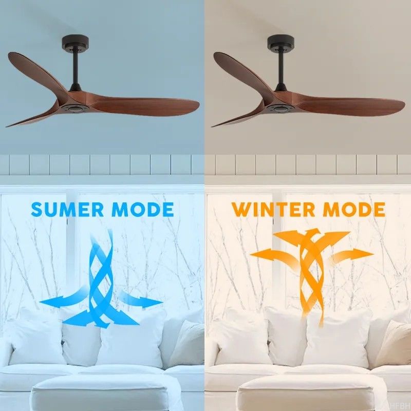 HFBH Model 666 42/52/60/72 Inch ABS Blade AC/DC Customize Tuya Wifi Smart Motor Remote Control Modern 3 Blade Ceiling Fan