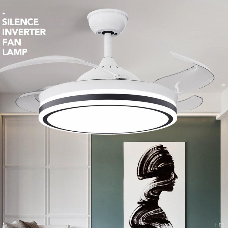 42-Inch Modern Simple LED Fan Lamp with for Bluetooth Frequency Conversion 110V-220V Wide Pressure for Living Room