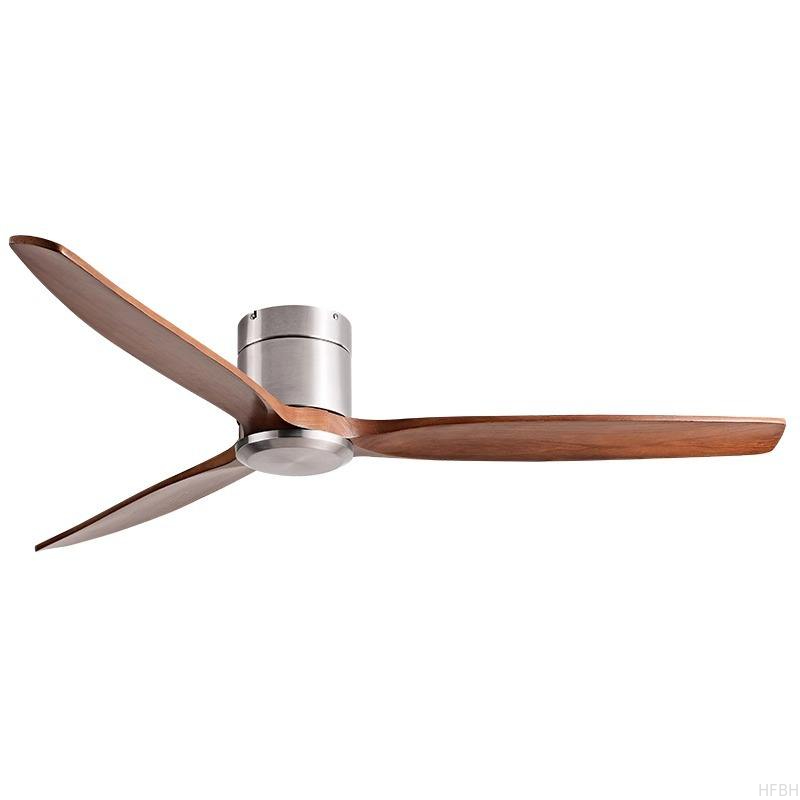 Smart Ceiling Fan Flush Mount Smart Remote Control 3 Wooden Blades Ceiling Fan