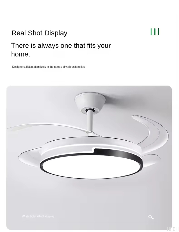 Intelligent Led Ceiling Fan Modern Decorative 3 Color Led Light Smart Remote Control Invisible Ceiling Fan