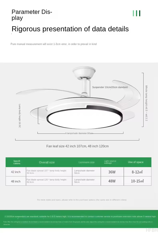 Intelligent Led Ceiling Fan Modern Decorative 3 Color Led Light Smart Remote Control Invisible Ceiling Fan