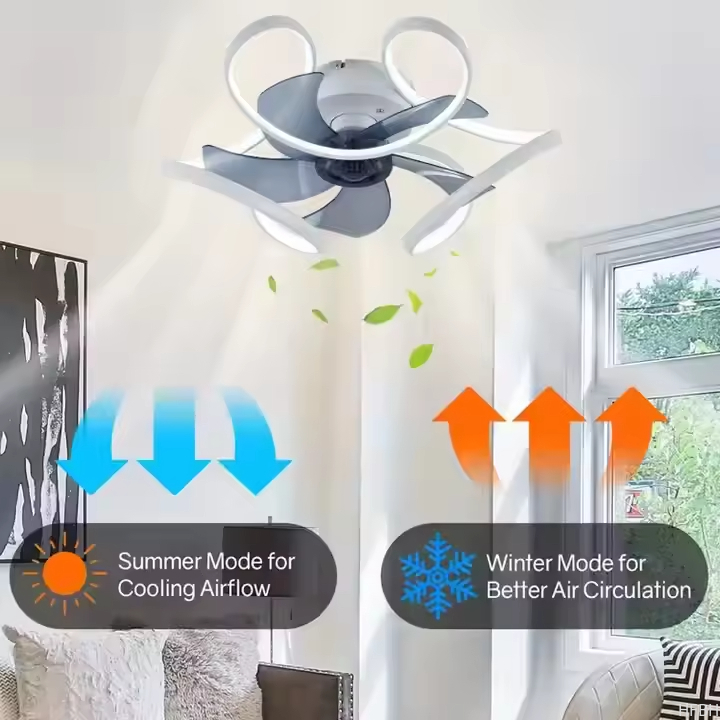 Ceiling Fan Light Bedroom Light Fan Integrated Restaurant Ceiling Lights Creative Modern Invisible Fan Chandelier