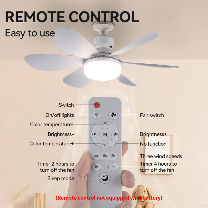 Modern LED Fan Light E27 Remote Control 3 Colors Changeable Strong Wind Speed 52CM 32W AC85-265V Ceiling Fan Light for Bedroom