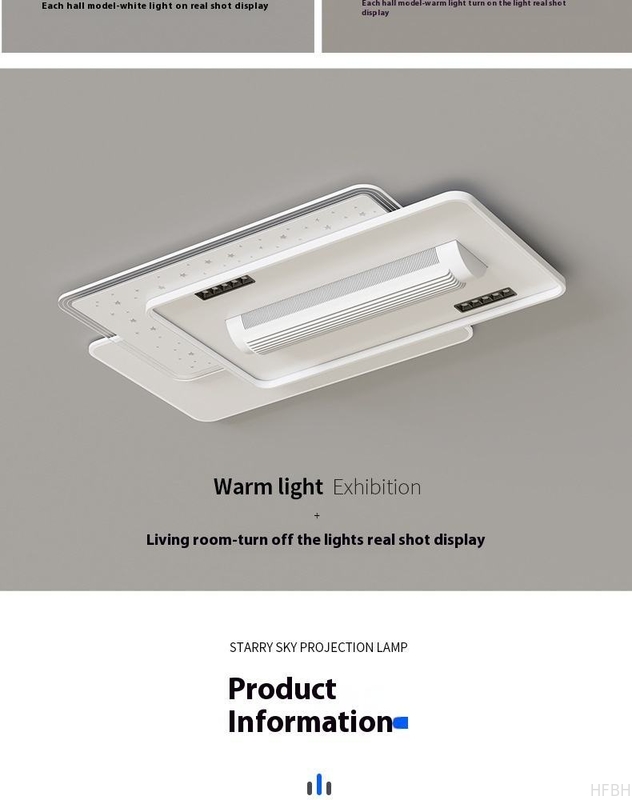 English Voice Control LED Ceiling Fan Light Living Room Leafless Bedroom Soft Wind Invisible Fan Light Mute Eye