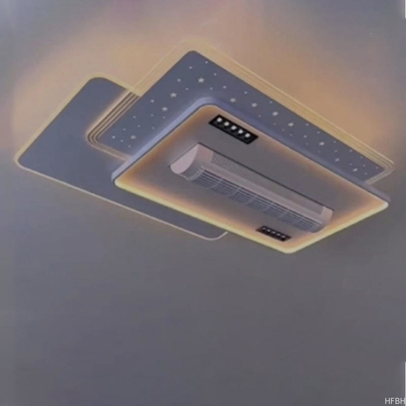 English Voice Control LED Ceiling Fan Light Living Room Leafless Bedroom Soft Wind Invisible Fan Light Mute Eye