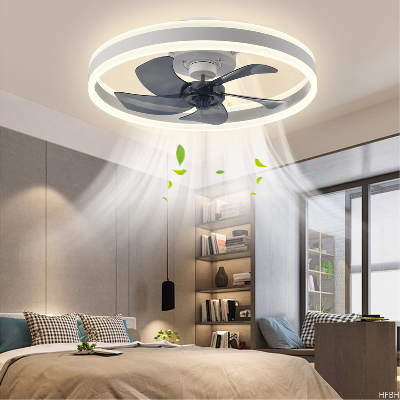 Factory Supply Modern Simple Fan Light for Bedroom Mute Ceiling Fan Light with ABS Material