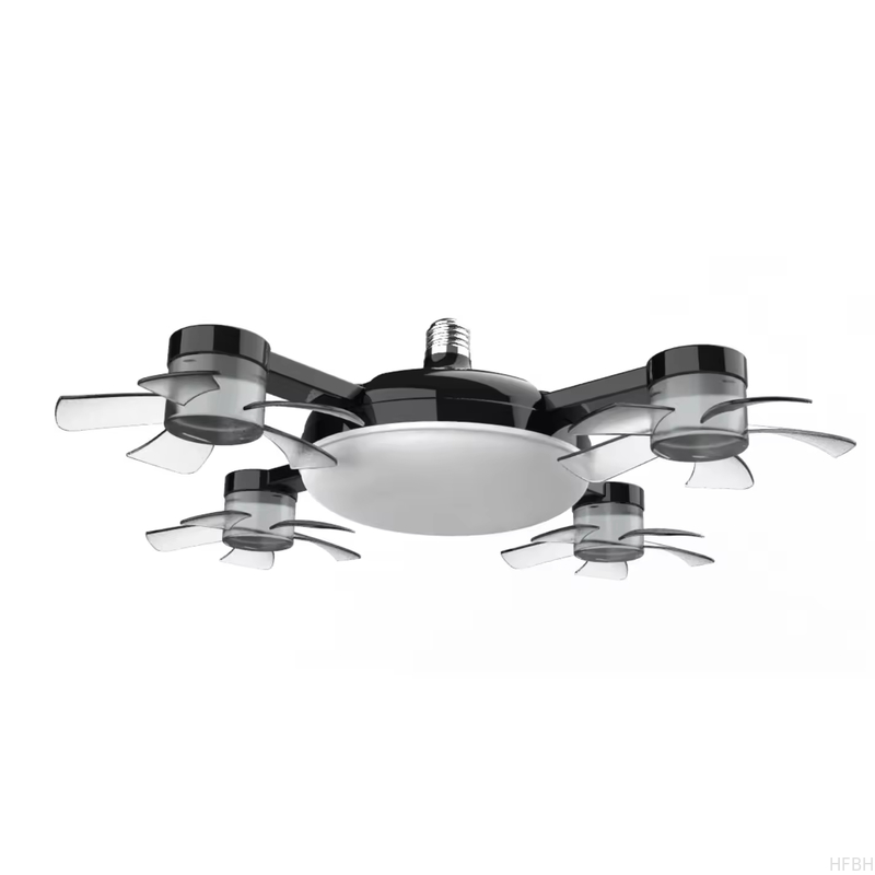 Shaped Fan Lamp Socket Fan Light with Remote Control Ceiling Fan with Light E27 Ceiling Drone Light for Home
