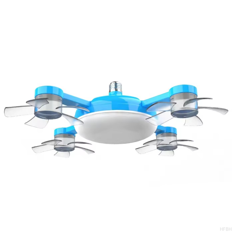 Shaped Fan Lamp Socket Fan Light with Remote Control Ceiling Fan with Light E27 Ceiling Drone Light for Home