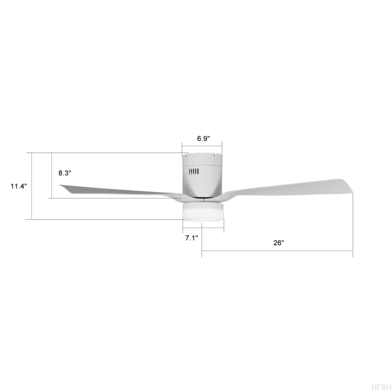 52inch LED Ceiling Fans with Lights Remote Control Ceiling Light with Fan for Home and Hotel