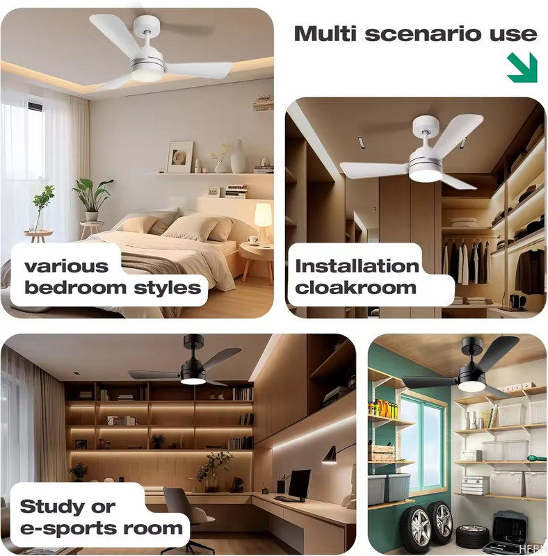 Optimal Cooling with Smart Ceiling Fan Control Includes Timer Function and Multiple Speed Settings