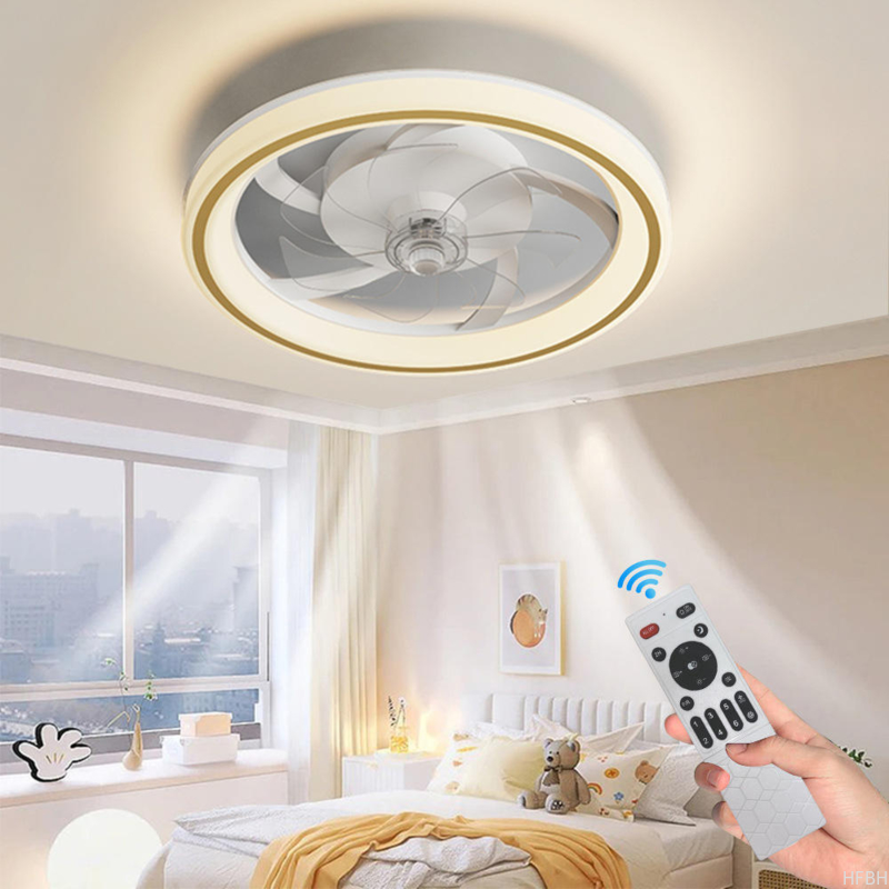 16.5 Inch Modern LED Ceiling Fan Light with Remote Control Chandelier Style DC Motor for Living Room Bedroom Home Decoration