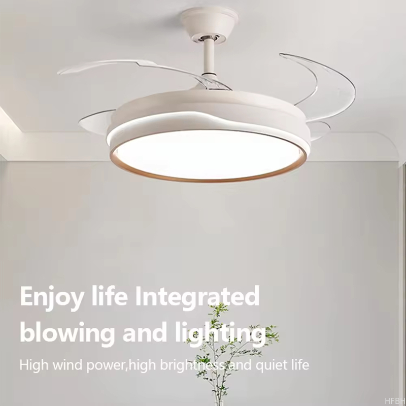 Factory wholesale  source factory  Multifunctional Iron+ABS+Acrylic Environment-friendly 18W Ceiling Fan Light