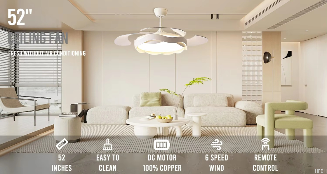 Factory wholesale  source factory  42-Inch High-End Ceiling Fan with Mute Light Simple Short ABS Blades Remote Control and DC Power Source