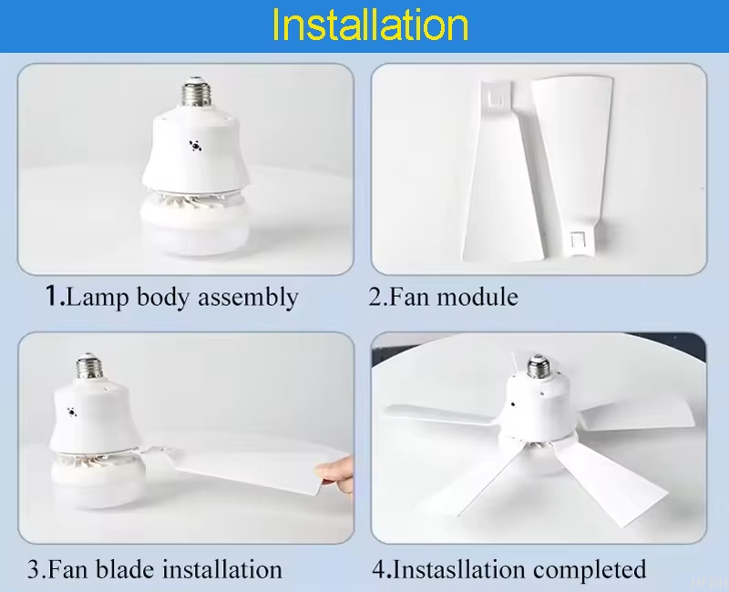 Factory wholesale  source factory   Dimmable Lamp E27 Socket LED Bulb 5 Blade Fan Light Led Bulb With Fan