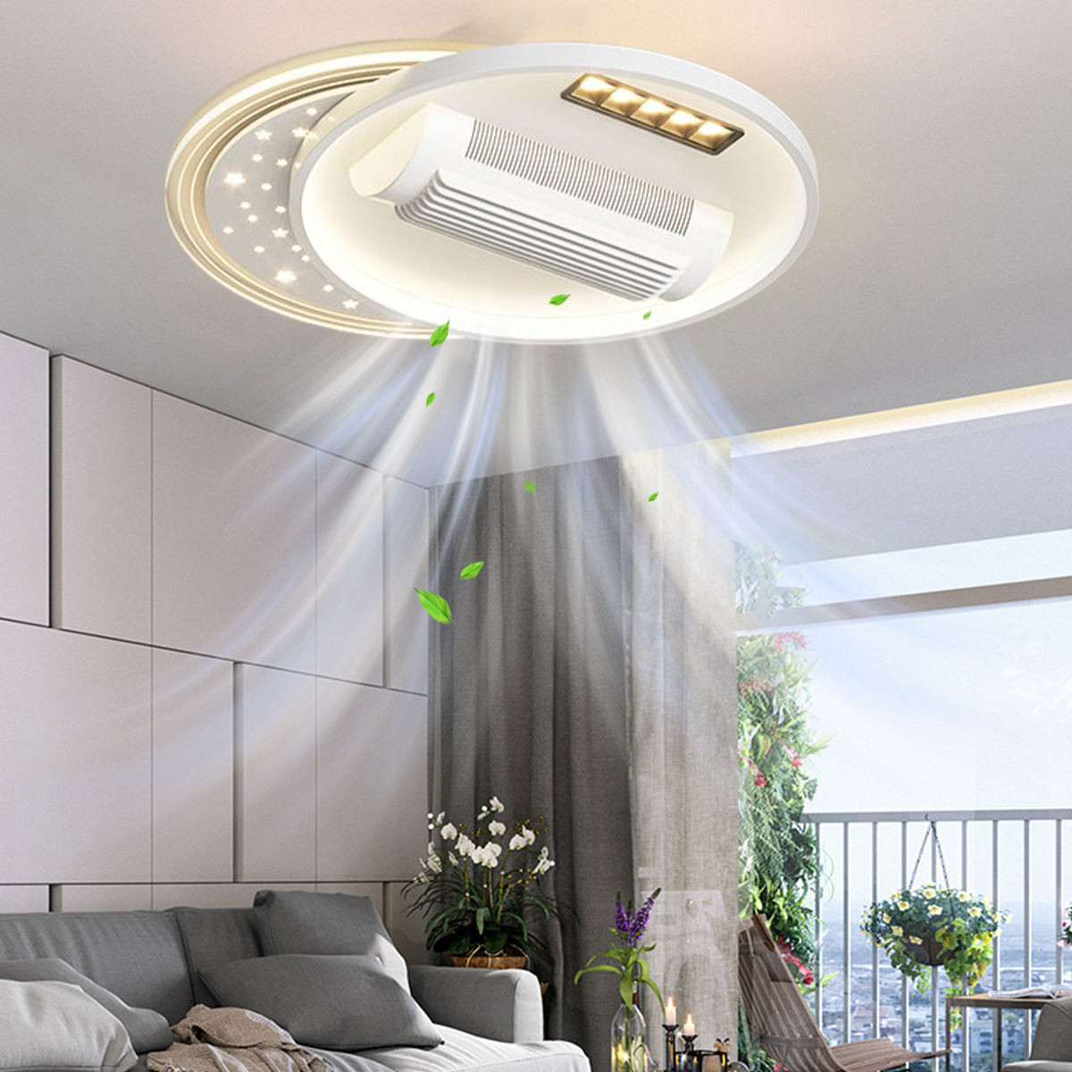 Modern Luxury Ceiling Fans Light , Smart LED Ceiling Fan With Remote Control