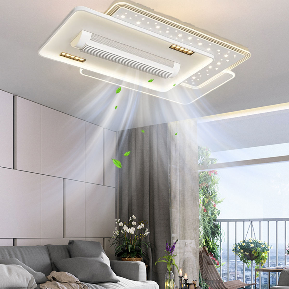 Modern Luxury Ceiling Fans Light , Smart LED Ceiling Fan With Remote Control