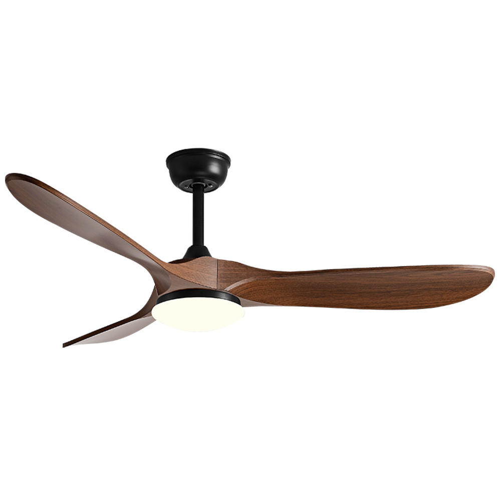 110V 220V Modern Ceiling Fans With LED Lights Timber DC Motor Remote Control