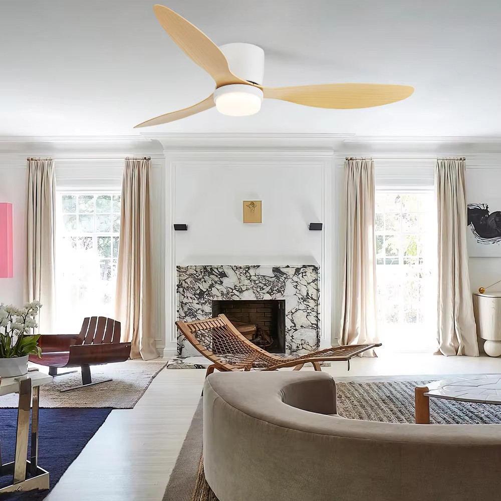 Reversible ABS Blade Ceiling Fan 52 Inch DC Motor LED Ceiling Fan With Remote Control