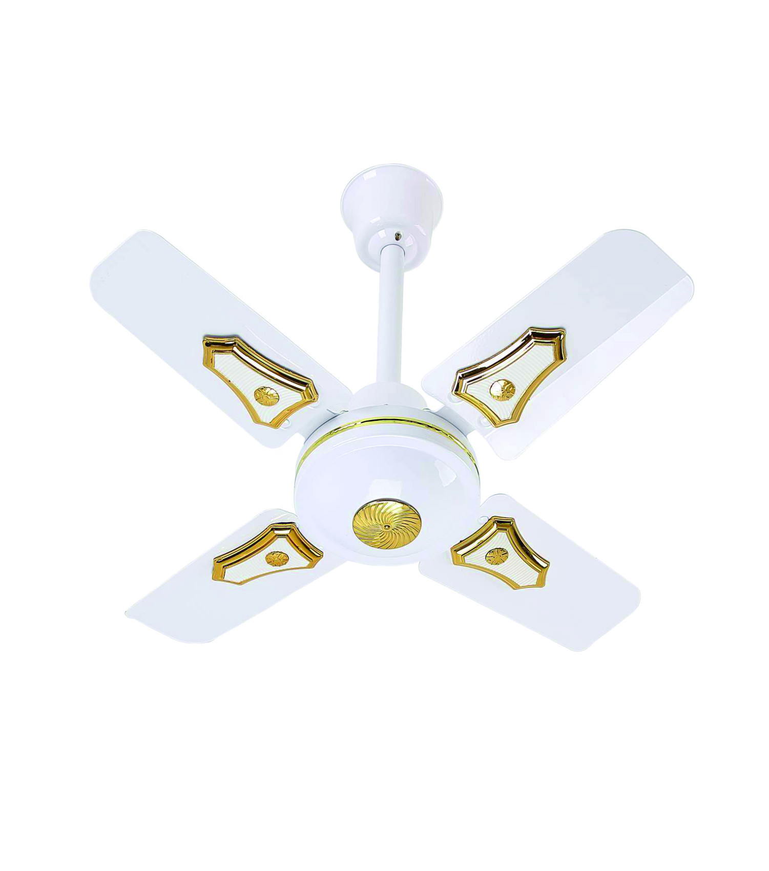 White 24 Inch 4 Blade Ceiling Fan With Light , Electric Ceiling Fan With Remote
