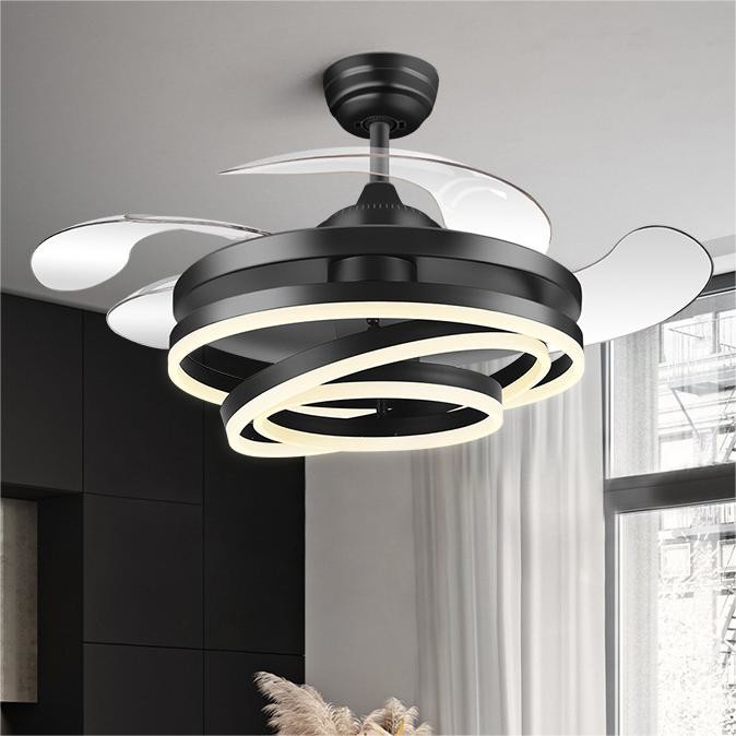 Bedroom Decor Nordic Ceiling Fan Remote Control Restaurant Ceiling Fan Lamp