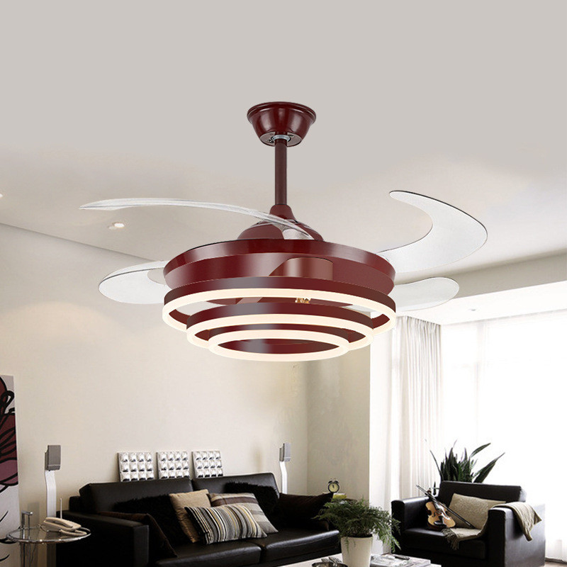 Bedroom Decor Nordic Ceiling Fan Remote Control Restaurant Ceiling Fan Lamp