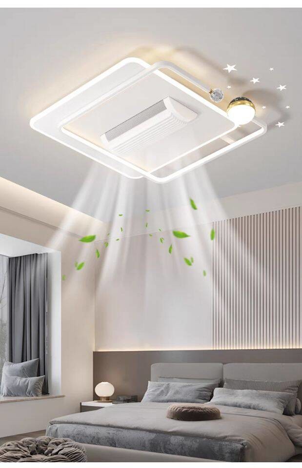 Three Color Strong Wind Ceiling Fan Light Anti Flicker Silent Ceiling Fan With Light And Remote