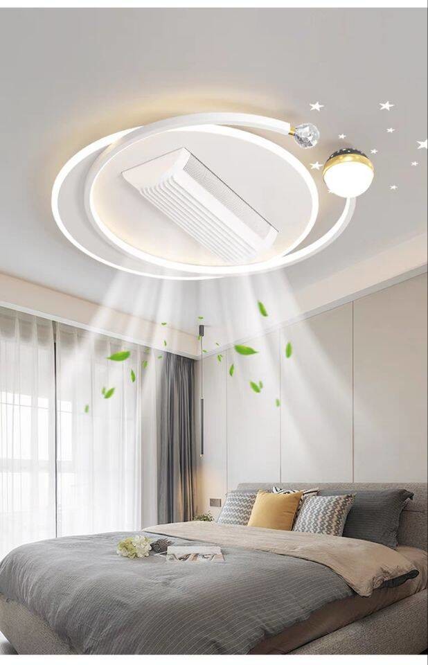 Three Color Strong Wind Ceiling Fan Light Anti Flicker Silent Ceiling Fan With Light And Remote
