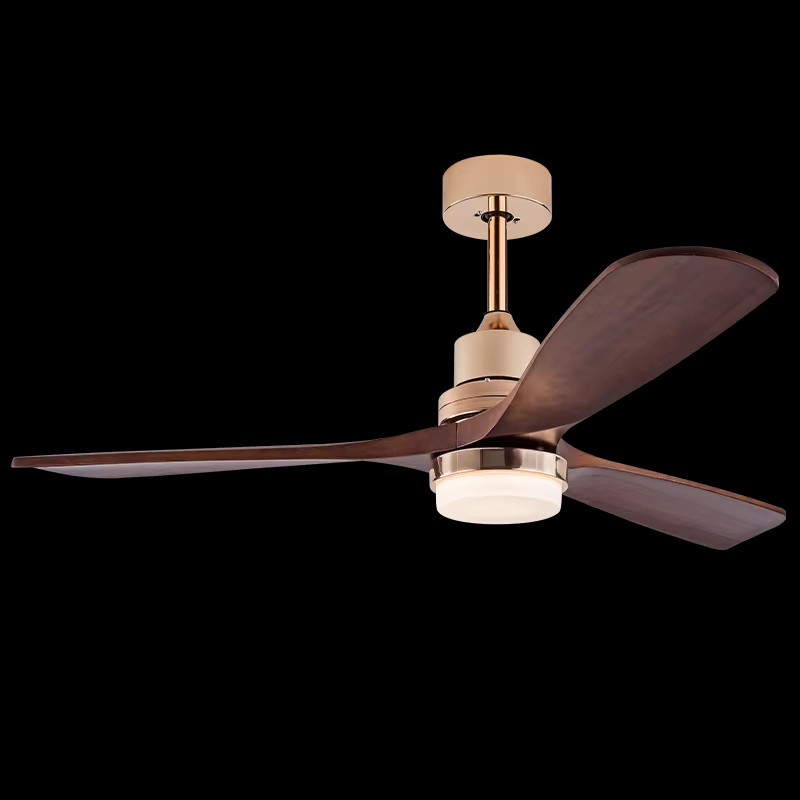 Solid Wood Leaf Ceiling Fan Remote Control Ceiling Fan With Light