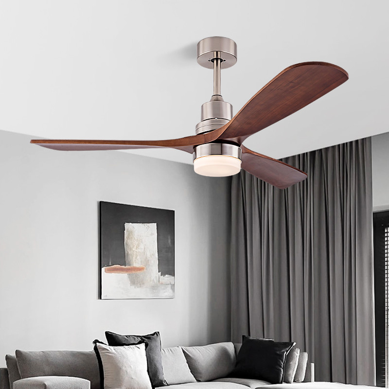Solid Wood Leaf Ceiling Fan Remote Control Ceiling Fan With Light