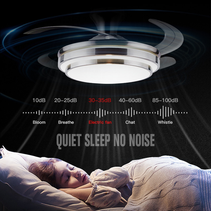 Remote Control LED Bedroom Ceiling Fan Modern Retractable Ceiling Fans With LED Lights