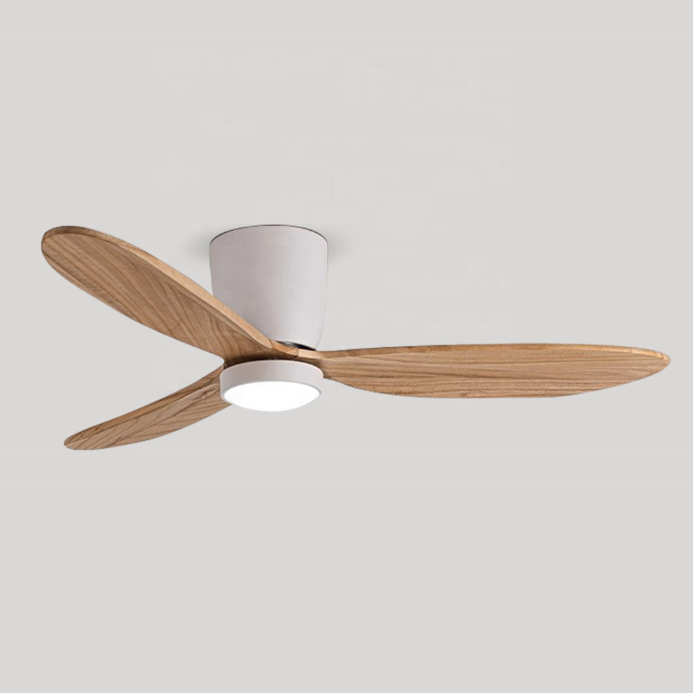 Nordic Wooden Blade Ceiling Fan 52 Inch DC Motor Ceiling Fan With Light And Remote