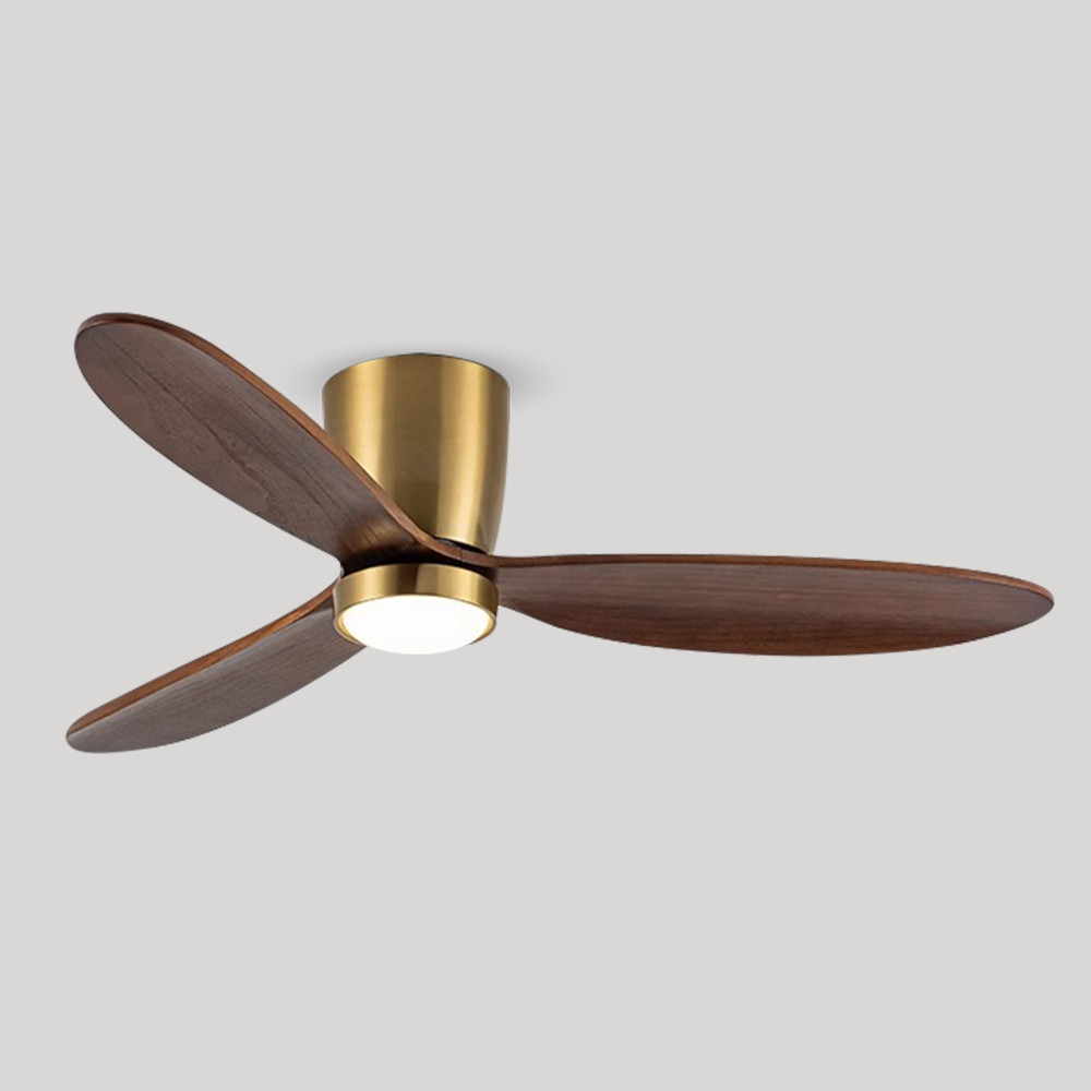 Nordic Wooden Blade Ceiling Fan 52 Inch DC Motor Ceiling Fan With Light And Remote