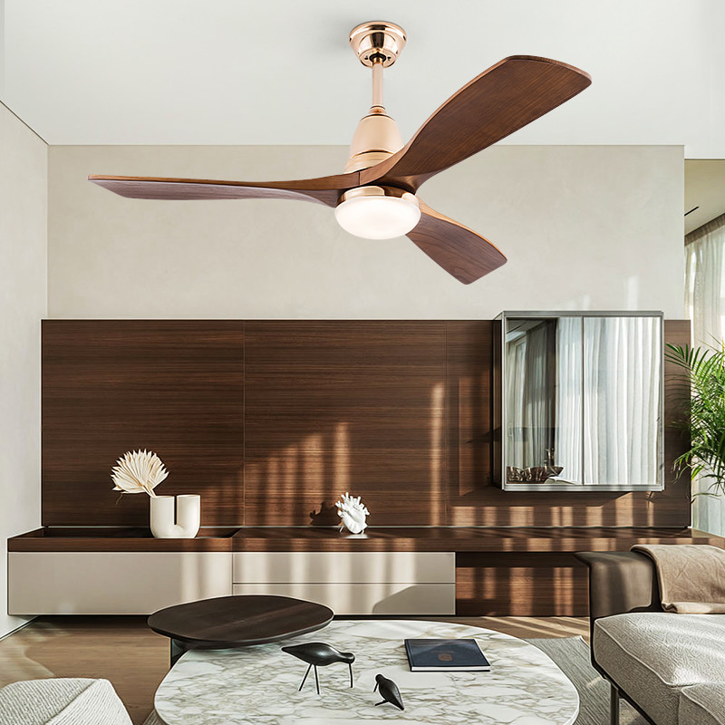 Modern 3 Blade Ceiling Fan 52 Inch Ceiling Fan With Light And Remote Control