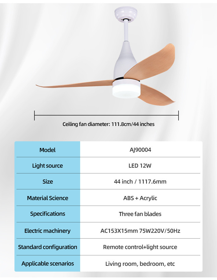 Decorative Flush Mount LED Ceiling Fan , DC Ceiling Fan With Light And Remote