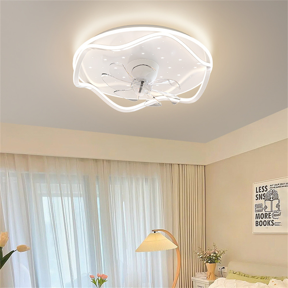 52 Flush Mount Bladeless Ceiling Fan With Light And Remote