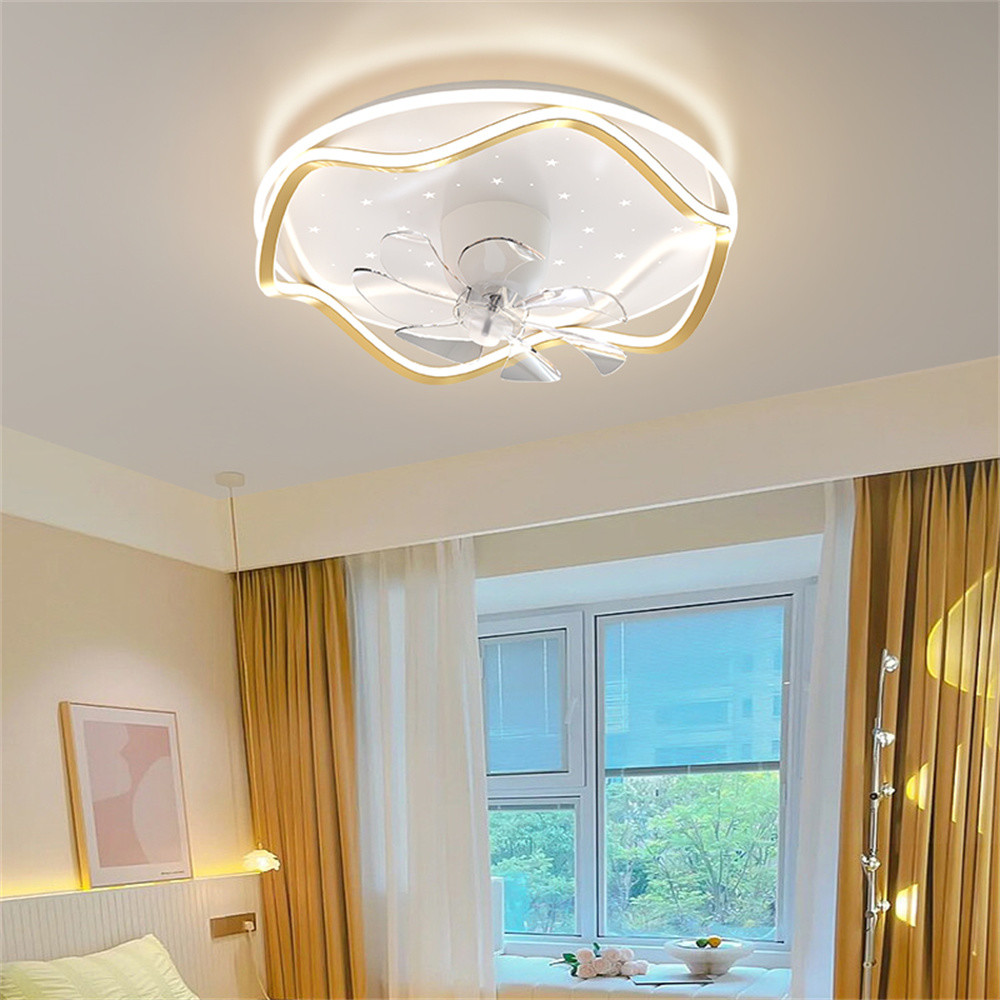 52 Flush Mount Bladeless Ceiling Fan With Light And Remote