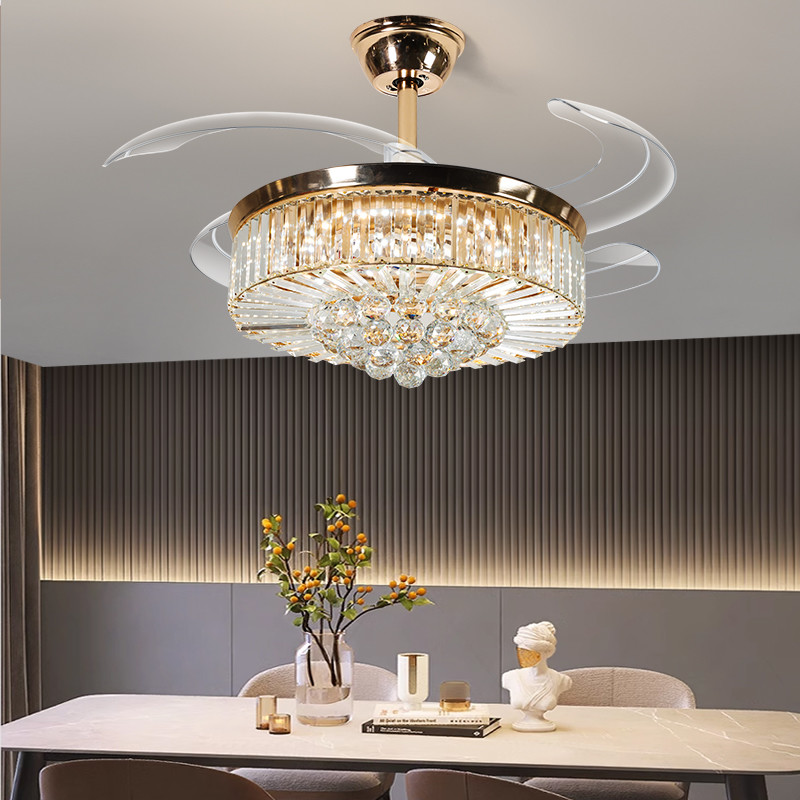 Luxury LED Flush Mount Ceiling Fan With Light And Remote Control