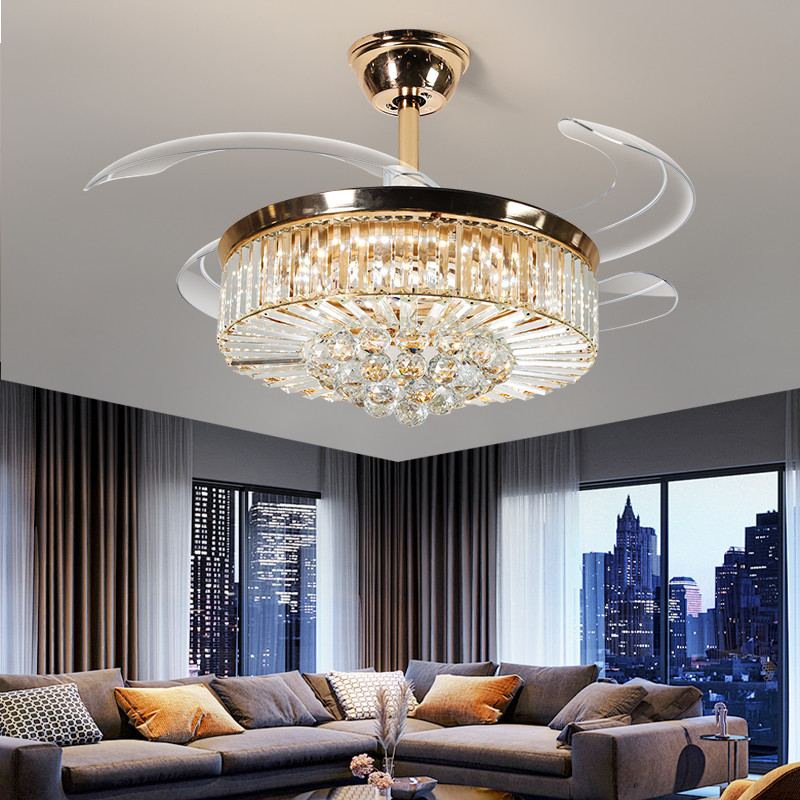 Luxury LED Flush Mount Ceiling Fan With Light And Remote Control
