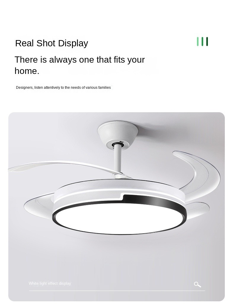 Remote Control LED Ceiling Fan Lights , Modern LED Invisible Ceiling Fan With Light