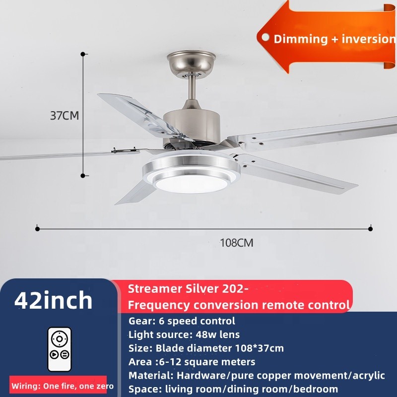 220V Home Ceiling Fans 52 Inch Five Metal Blade Ceiling Fan With Light