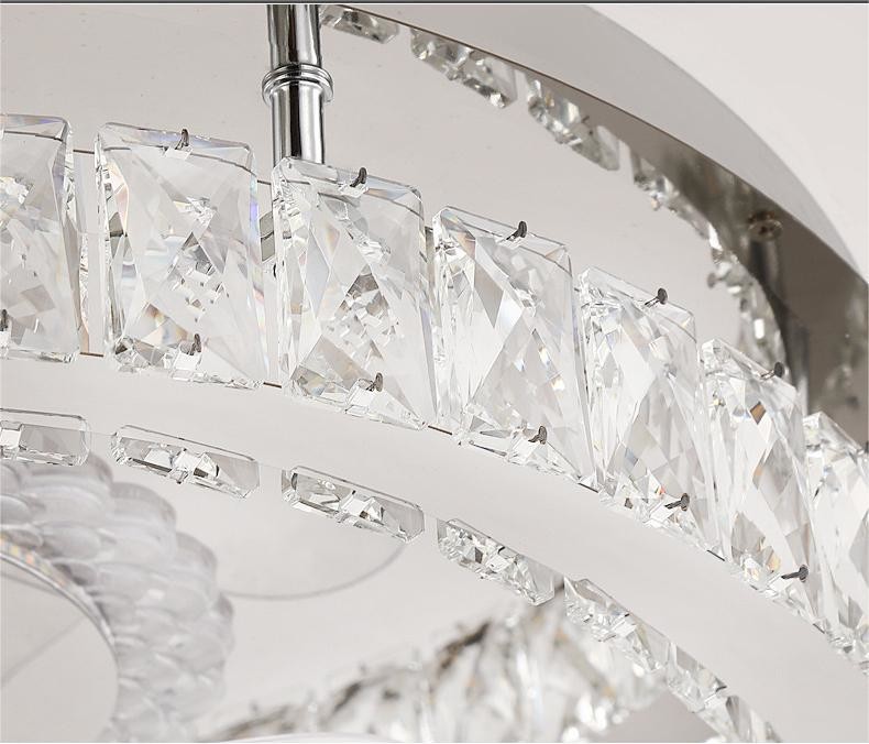 Light Luxury Crystal Ceiling Fan Light Nordic Silent Concealed Ceiling Fan With Light